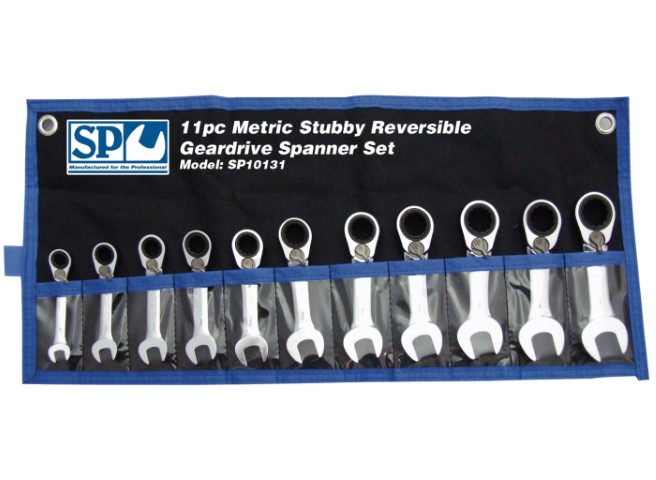 SP - SPANNER SET STUBBY REVERSIBLEGEARDRIVE METRIC 11PC